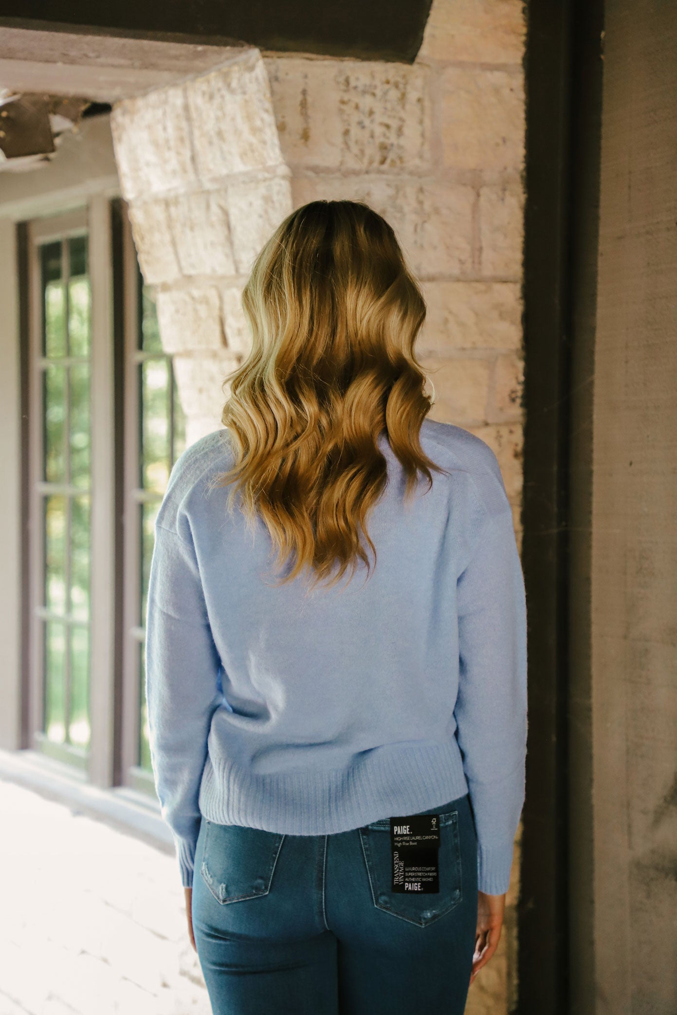 Cashmere Perfect V-Neck Sweater in Cornflower