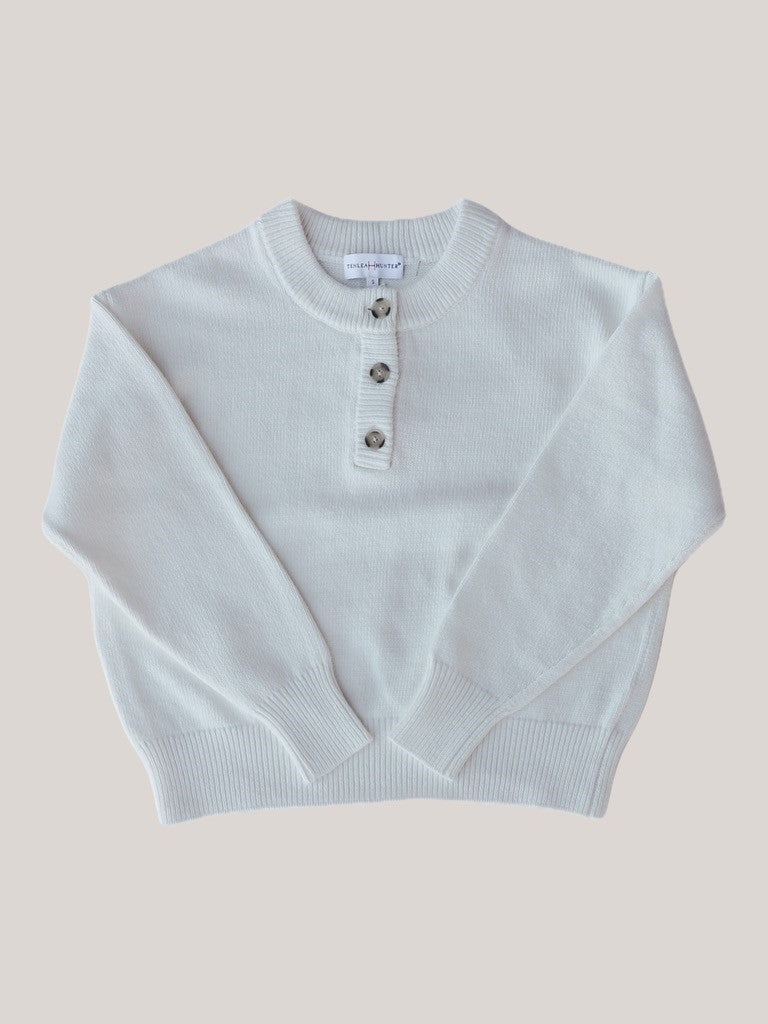 Cotton Tape Henley in Bright White