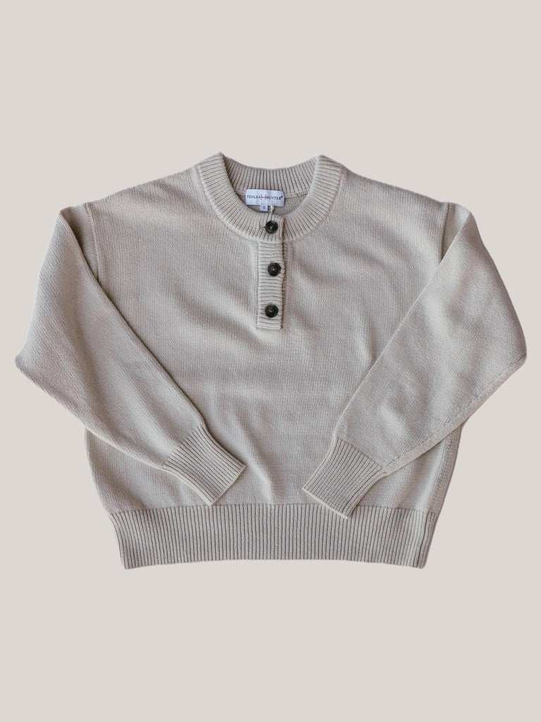 Cotton Tape Henley in Wheat