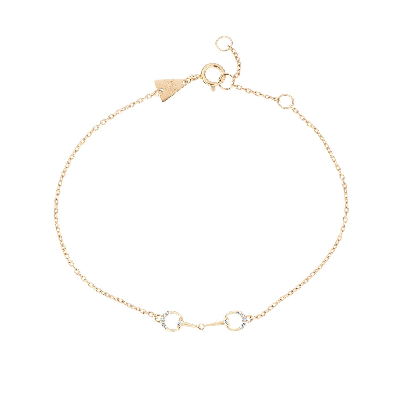 Pave Horsebit Bracelet in Y14k
