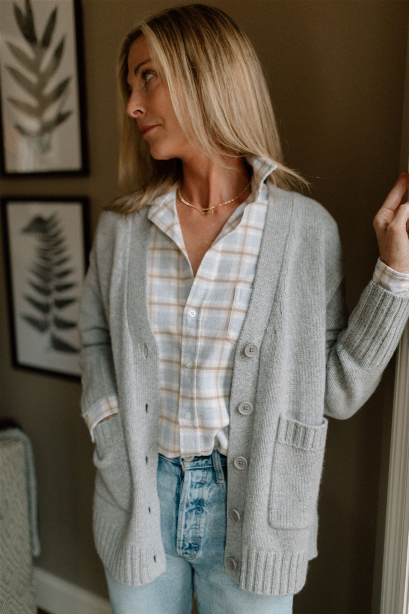 Cozy Cashmere Cardigan in Heather Grey