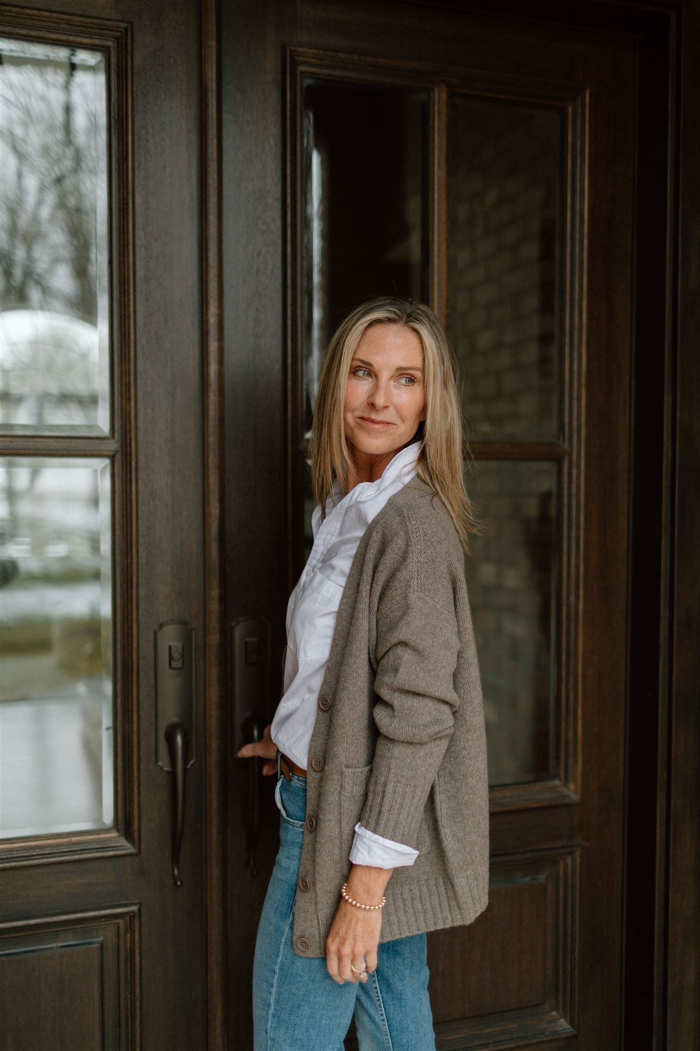 Cozy Cashmere Cardigan in Iced Mocha